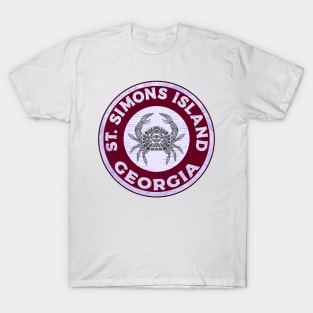 Saint Simons Island Georgia Beach Crab St. T-Shirt